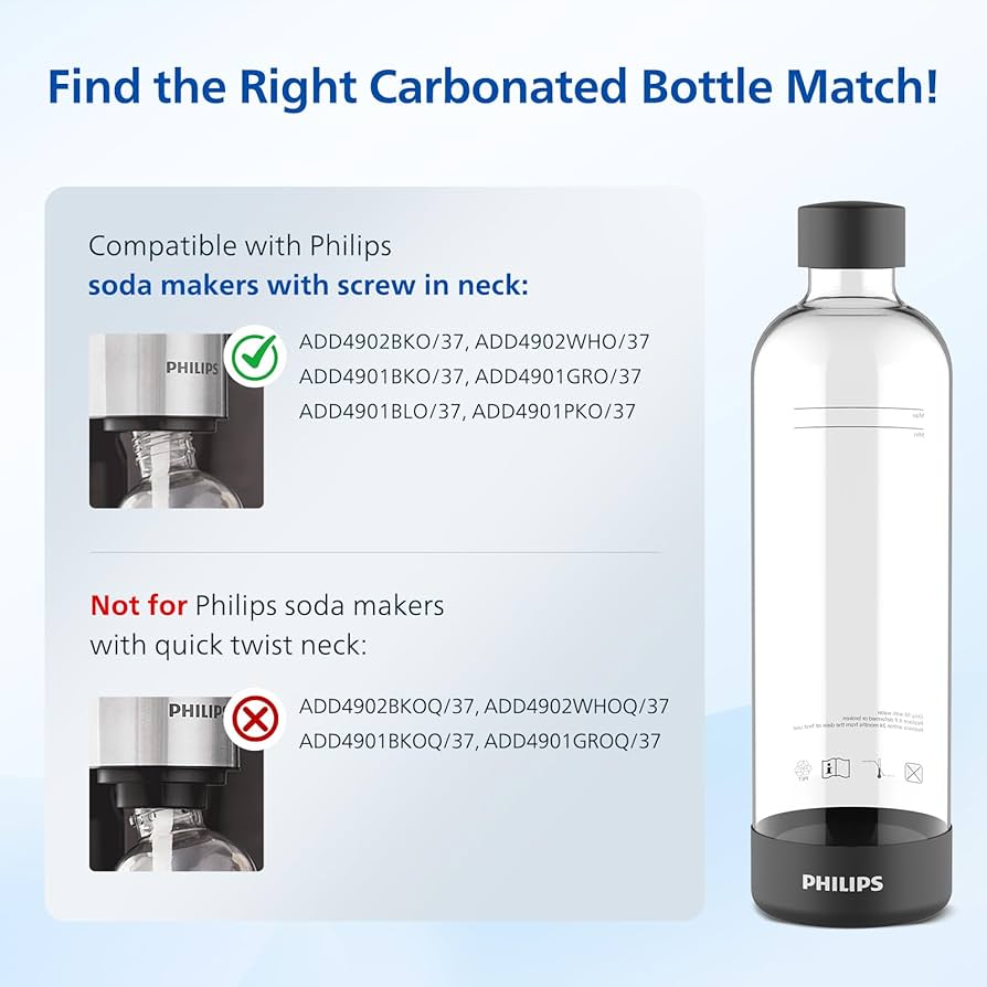 Amazon.com: PHILIPS Carbonating Bottles ADD910BKO/37, 1L